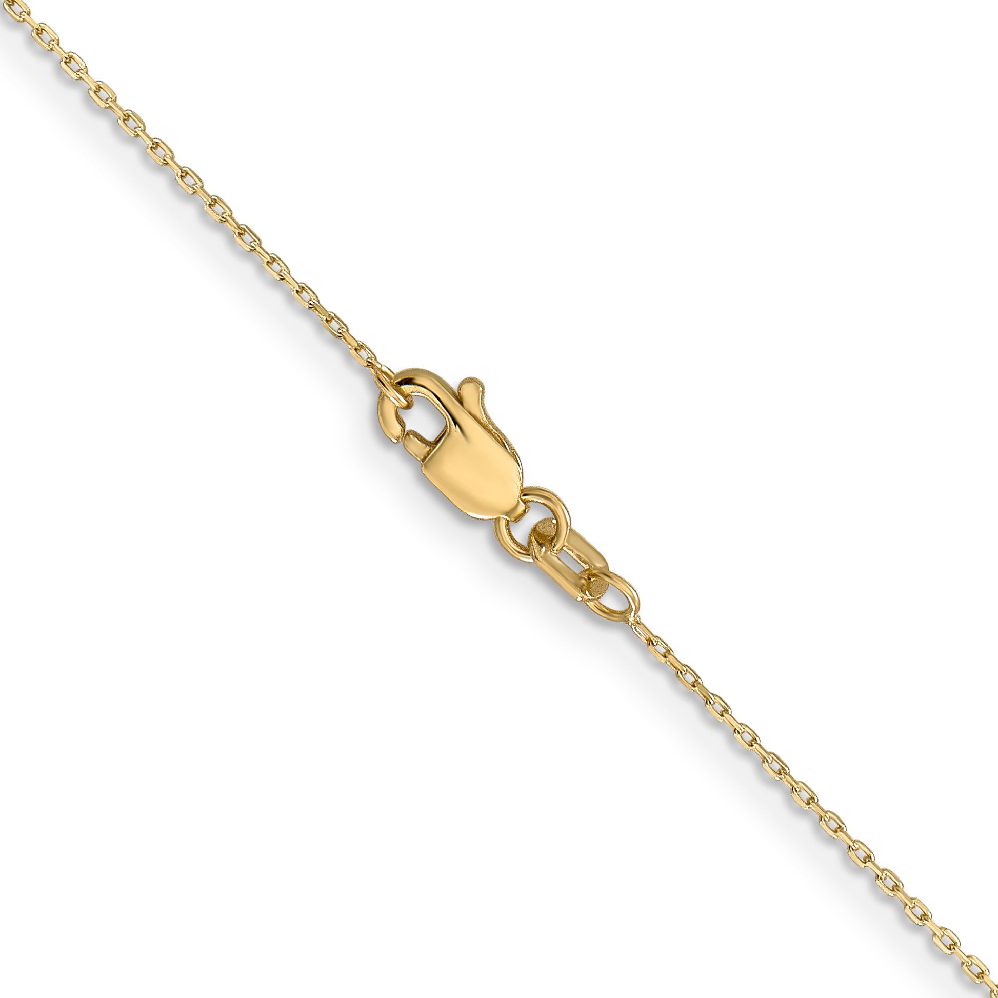 14 Inch 10K .8mm D/C Cable With Spring Ring Clasp Chain