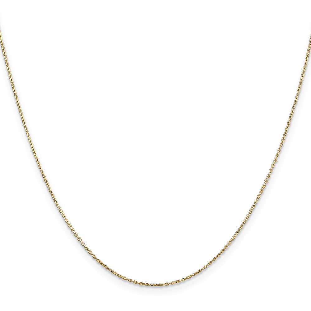 10K Yellow Gold .8mm D/C Cable With Lobster Clasp Chain Children's Necklace