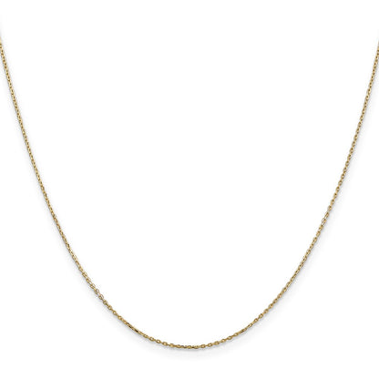 10K Yellow Gold .8mm D/C Cable With Lobster Clasp Chain Children's Necklace