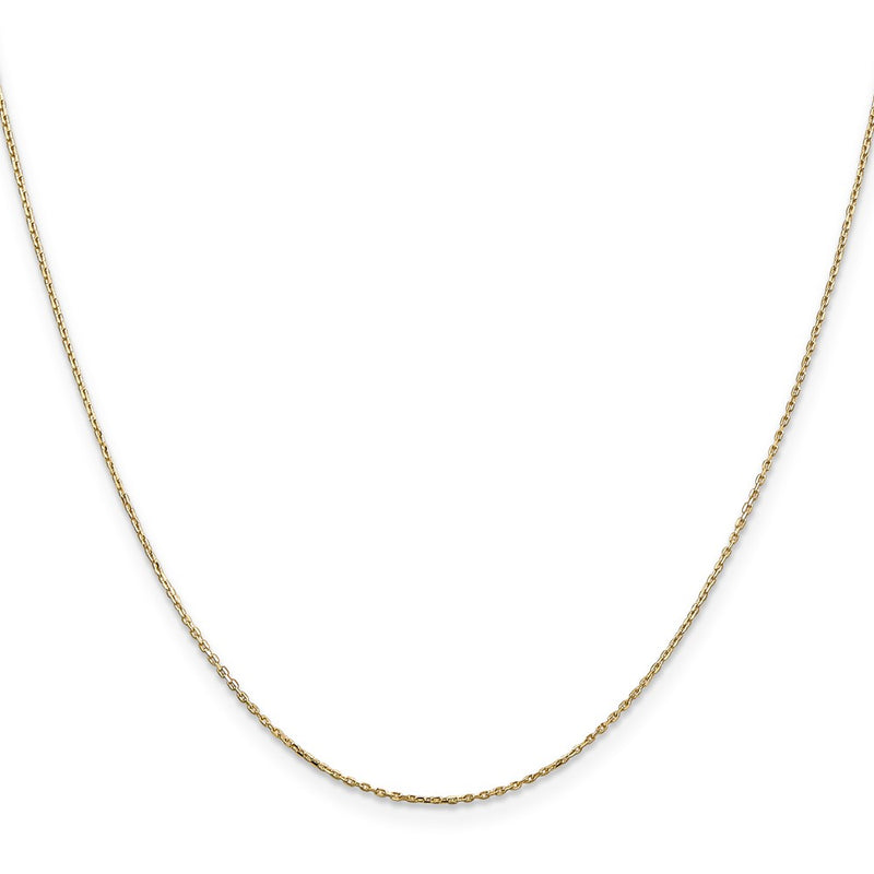 24 Inch 10K Yellow Gold .8mm D/C Cable With Lobster Clasp Chain Necklace