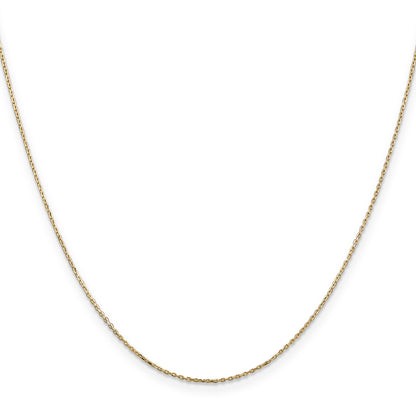 14 Inch 10K Yellow Gold .8mm D/C Cable With Lobster Clasp Chain Necklace