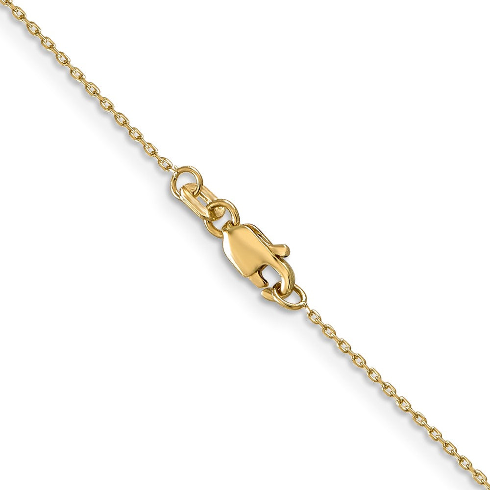 10K Yellow Gold .8mm D/C Cable With Lobster Clasp Chain Necklace