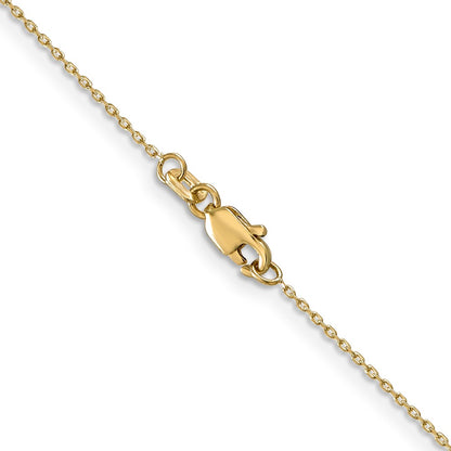 10K Yellow Gold .8mm D/C Cable With Lobster Clasp Chain Children's Necklace