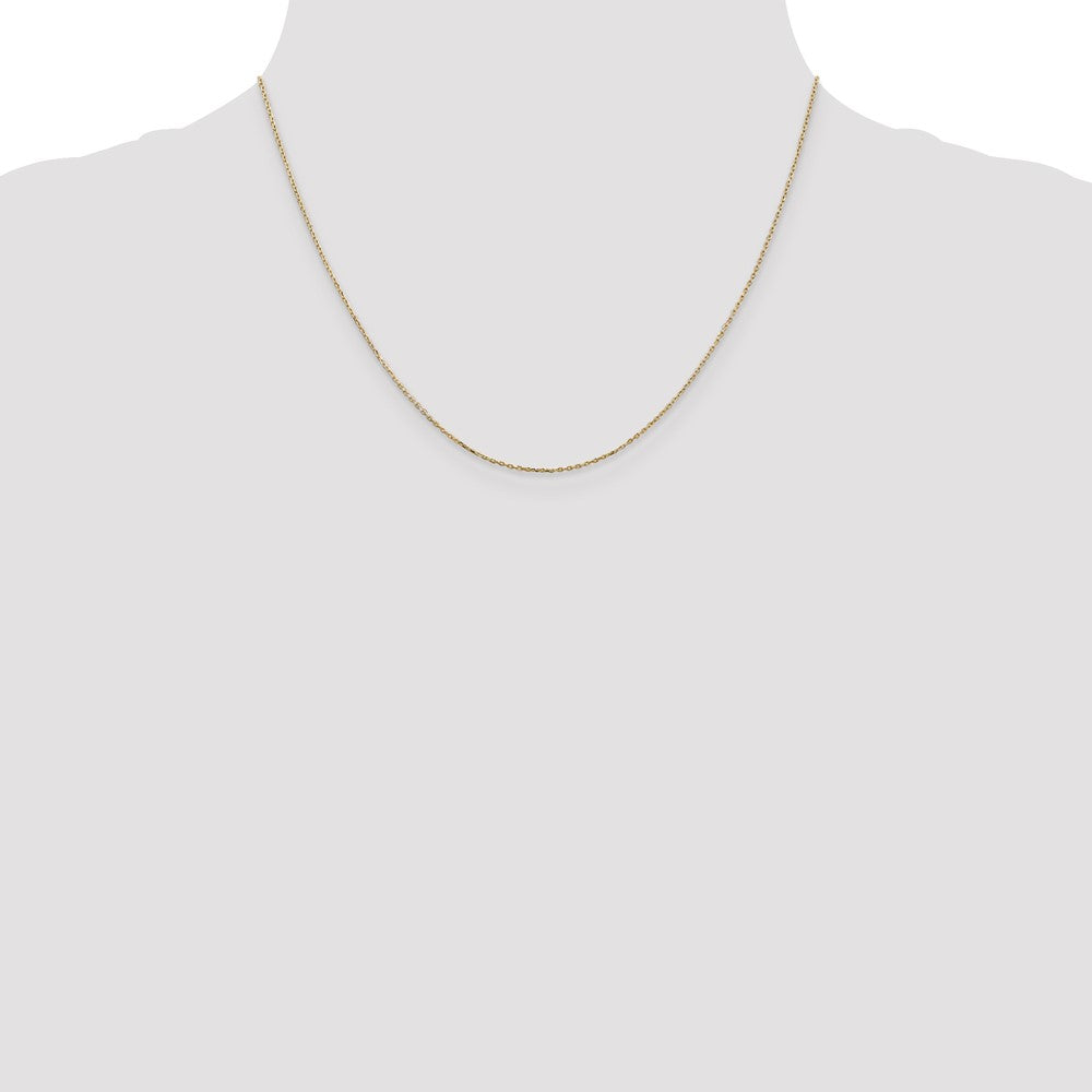 10K Yellow Gold .8mm D/C Cable With Lobster Clasp Chain Necklace