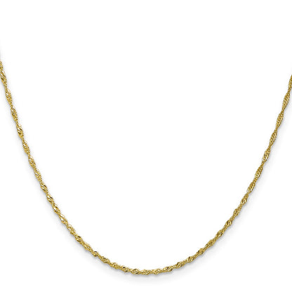 10K Yellow Gold 1.4mm Singapore Chain Necklace