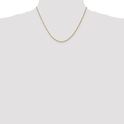 18 Inch 10K Yellow Gold 1.4mm Singapore Chain Necklace