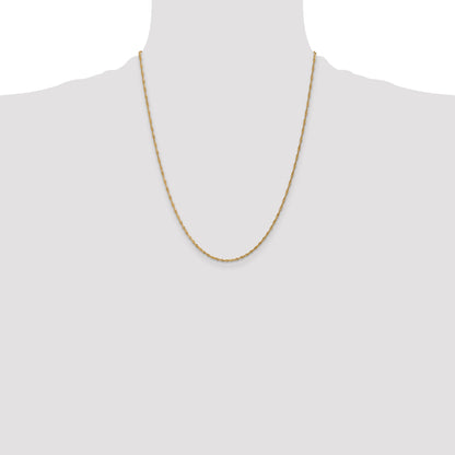 22 Inch 10K Yellow Gold 1.4mm Singapore Chain Necklace