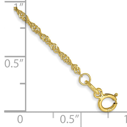 10K Yellow Gold 1.4mm Singapore Chain
