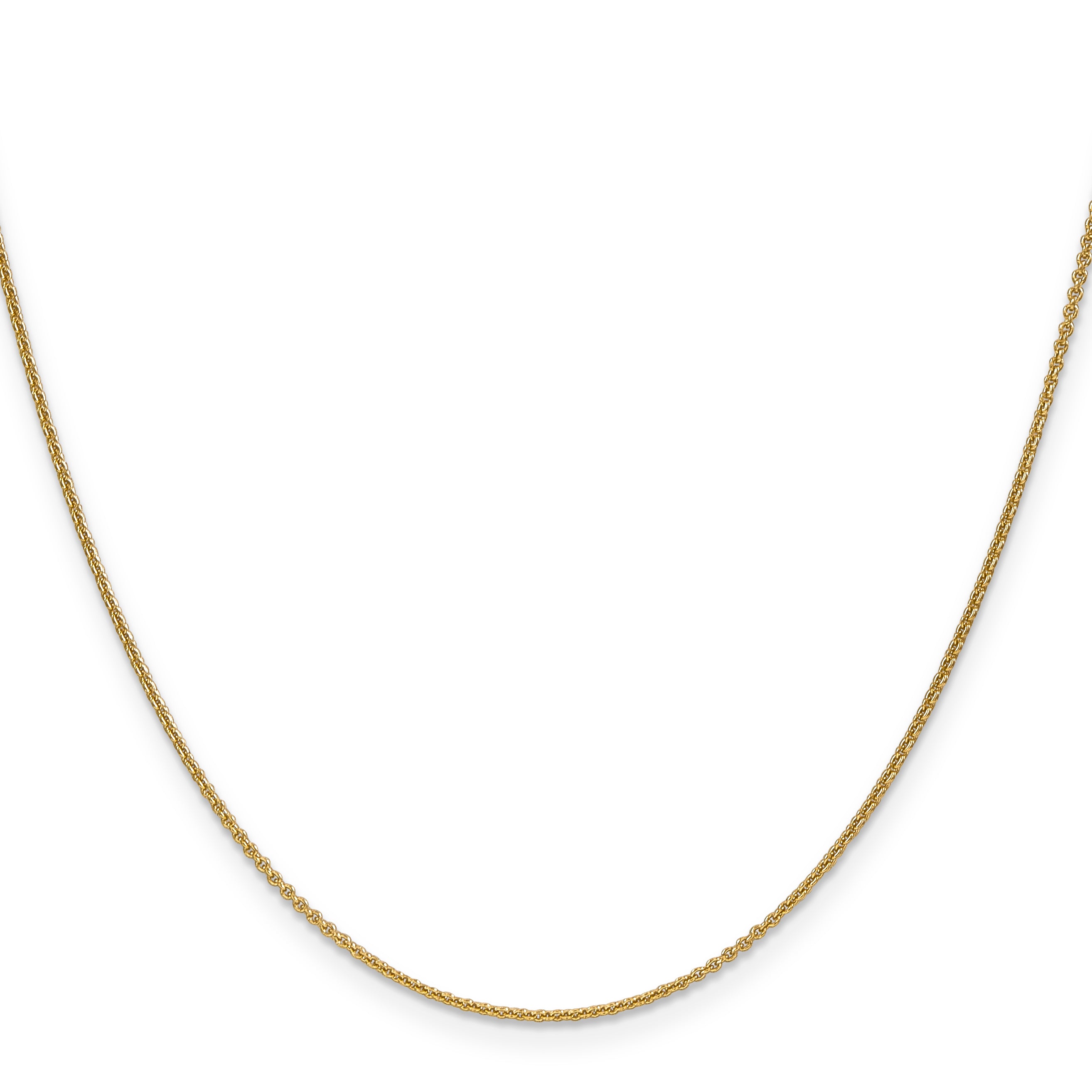 10K Yellow Gold 1mm Round Open Link Cable Chain