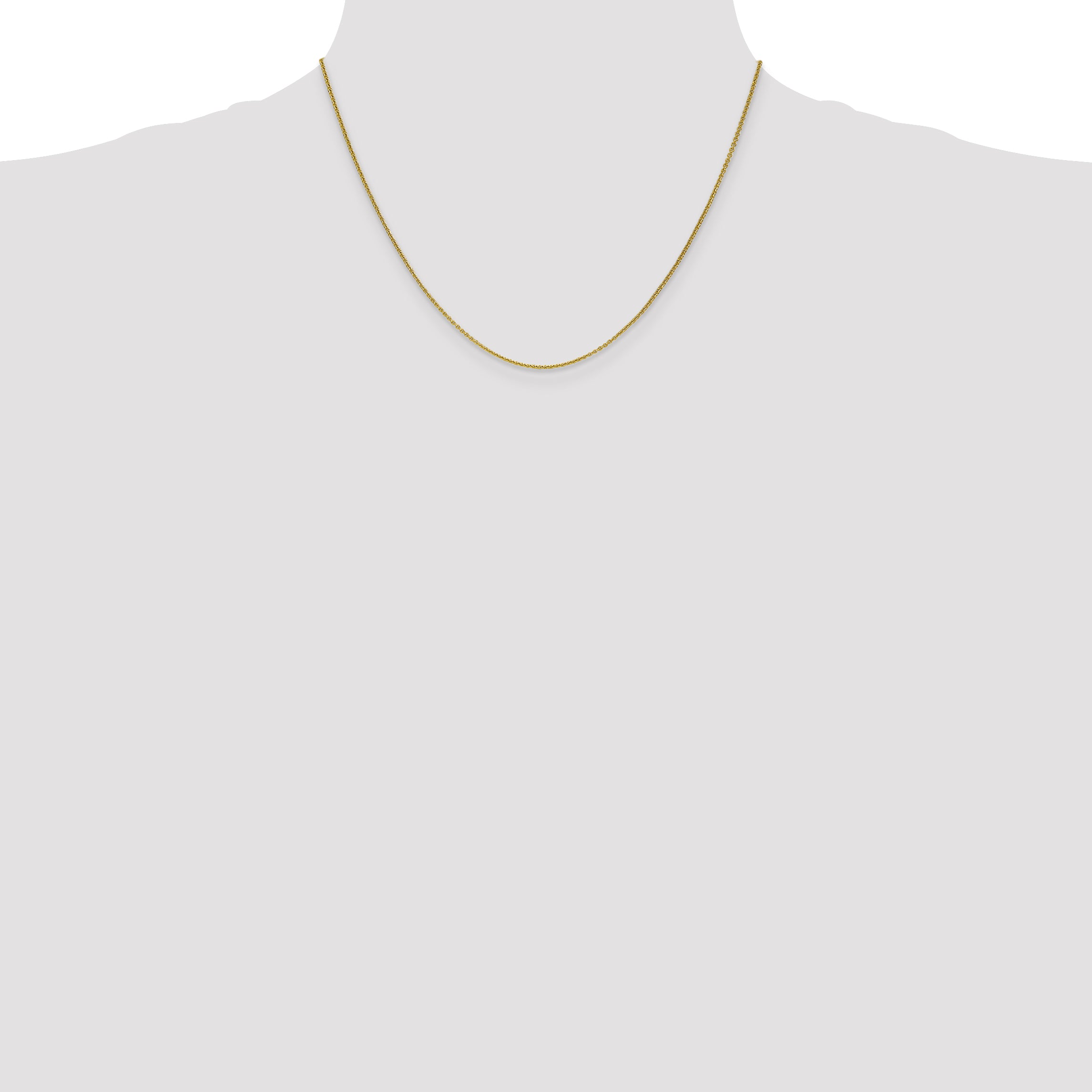 10K Yellow Gold 1mm Round Open Link Cable Chain