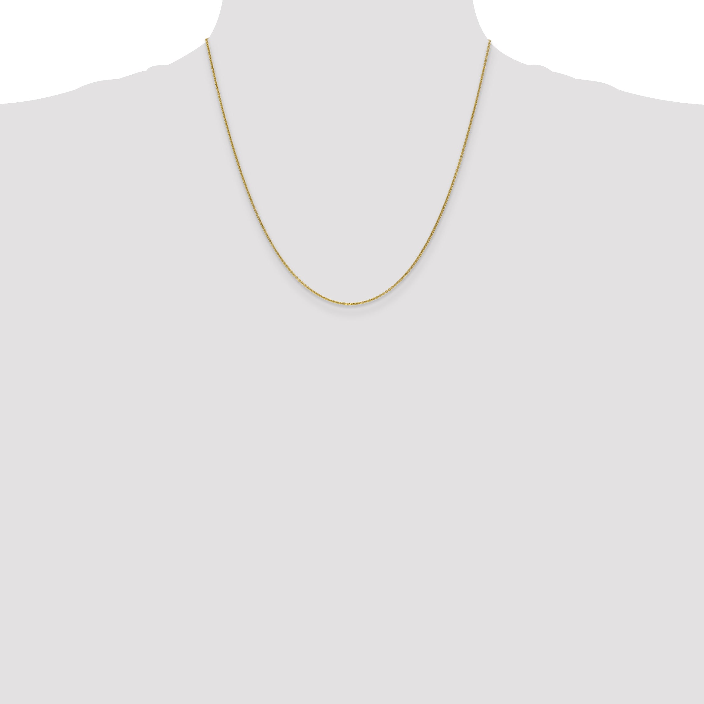10K Yellow Gold 1mm Round Open Link Cable Chain