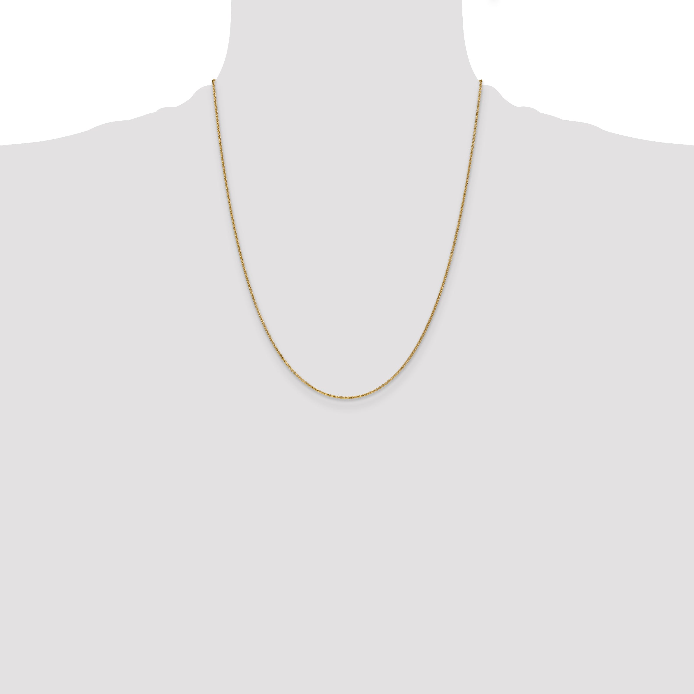 10K Yellow Gold 1mm Round Open Link Cable Chain