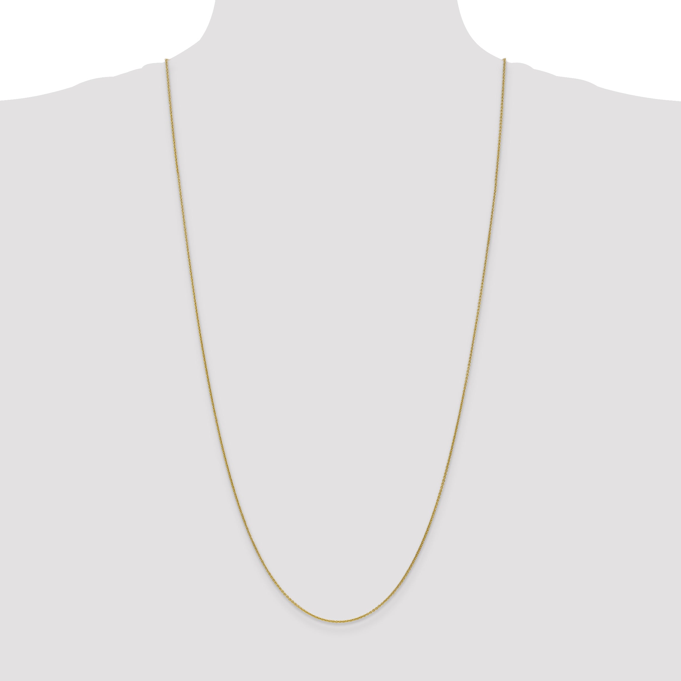 10K Yellow Gold 1mm Round Open Link Cable Chain