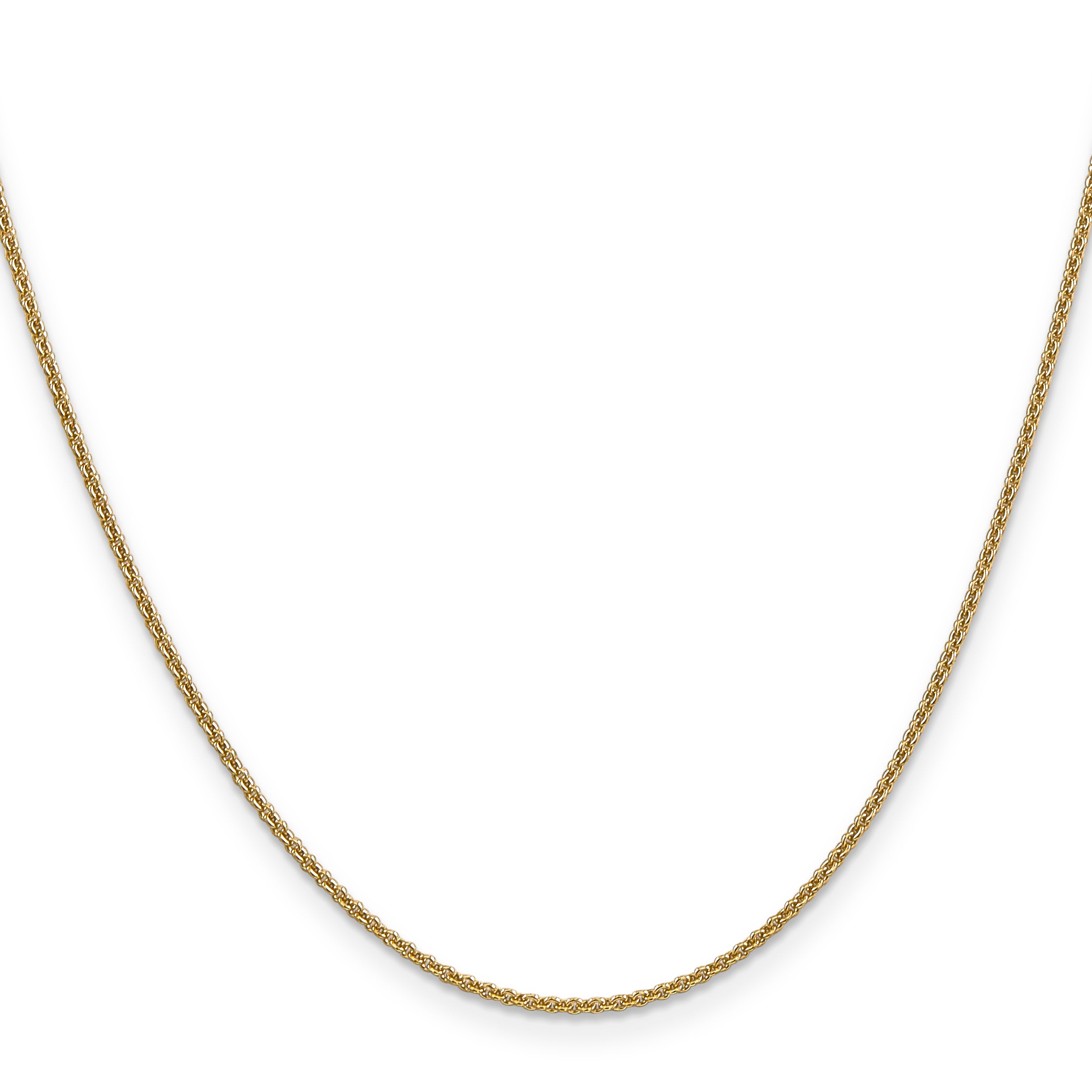 10K Yellow Gold 1.4mm Round Open Link Cable Chain