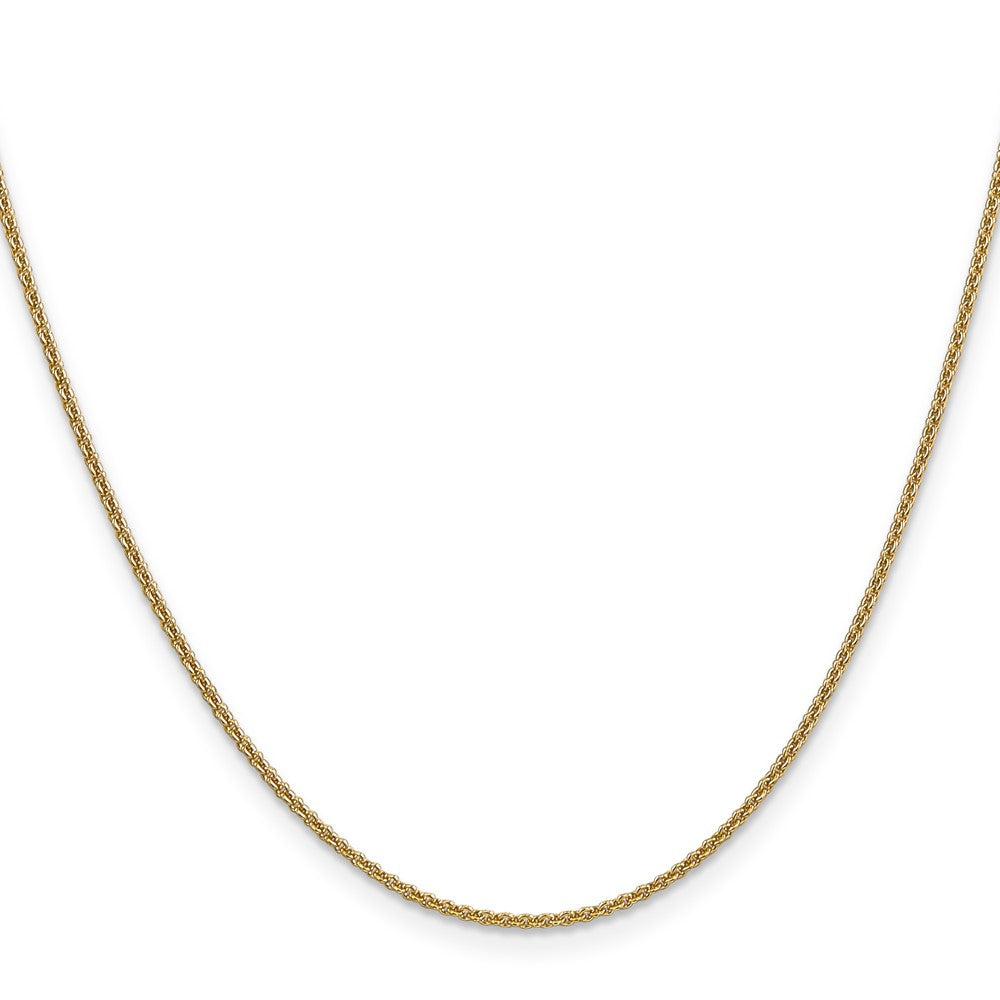 10K Yellow Gold 1.4mm Round Open Link Cable Chain Necklace