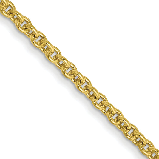 10K Yellow Gold 1.4mm Round Open Link Cable Chain