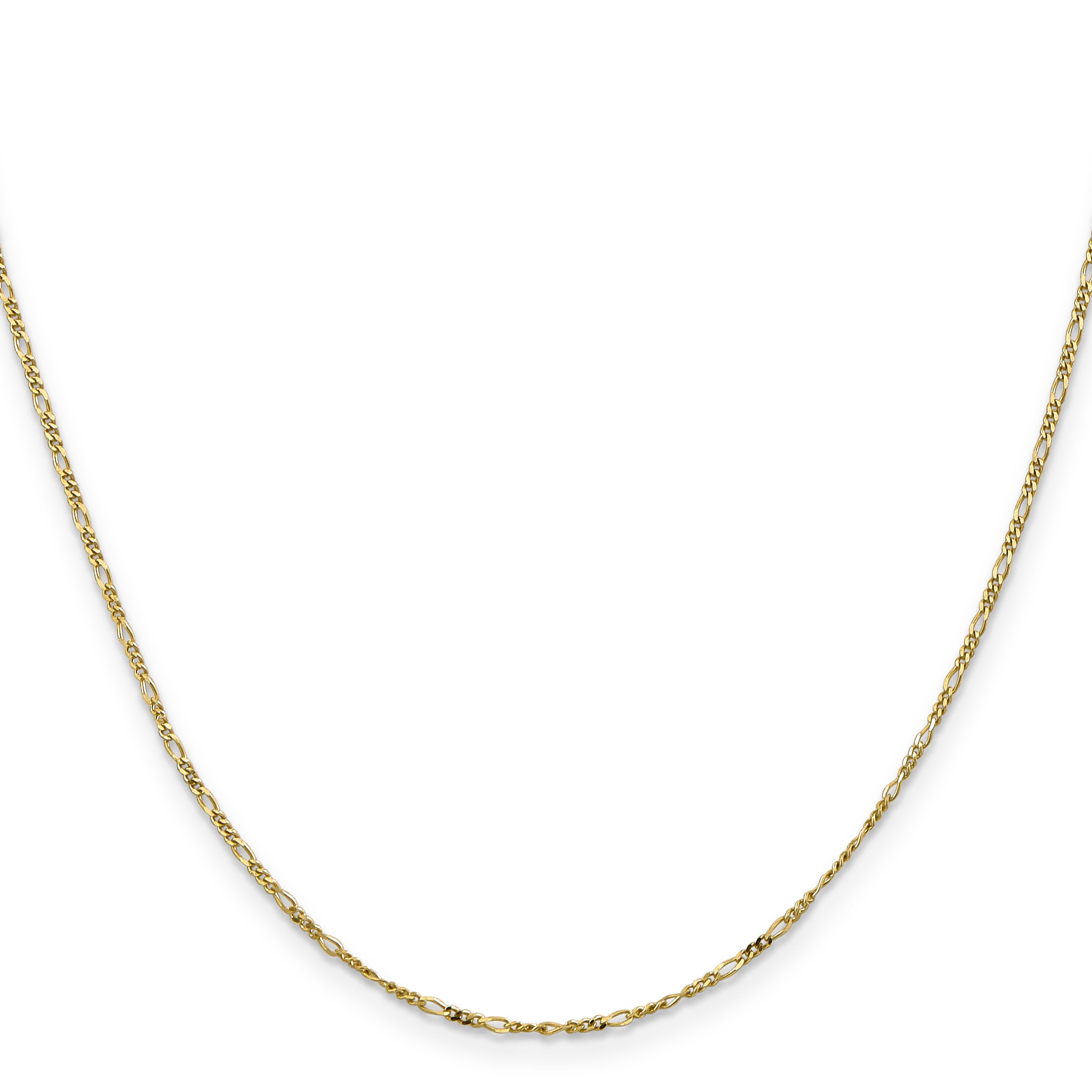 10K Yellow Gold 1.25mm Flat Figaro Pendant Chain