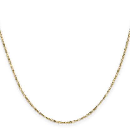 10K Yellow Gold 1.25mm Flat Figaro Pendant Chain