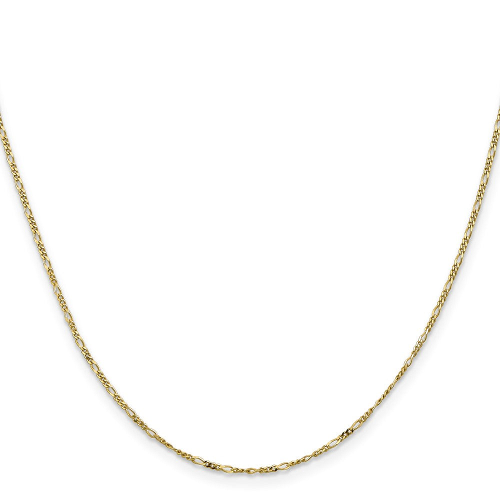 10K Yellow Gold 1.25mm Flat Figaro Pendant Chain Necklace