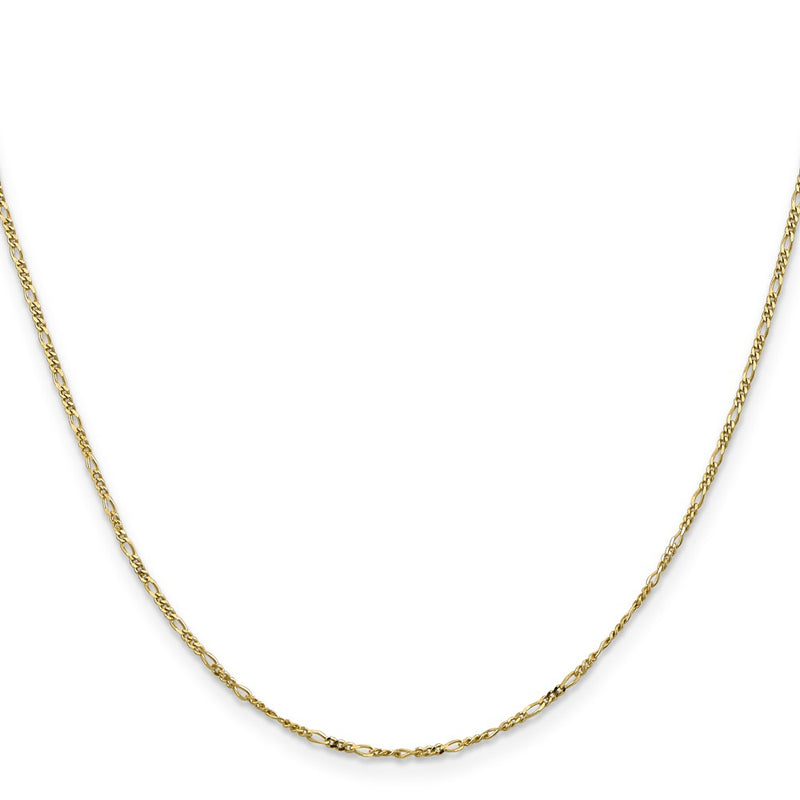 10K Yellow Gold 1.25mm Flat Figaro Pendant Chain Necklace