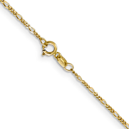 10K Yellow Gold 1.25mm Flat Figaro Pendant Chain