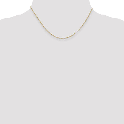 10K Yellow Gold 1.25mm Flat Figaro Pendant Chain