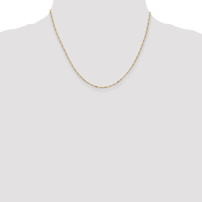 10K Yellow Gold 1.25mm Flat Figaro Pendant Chain