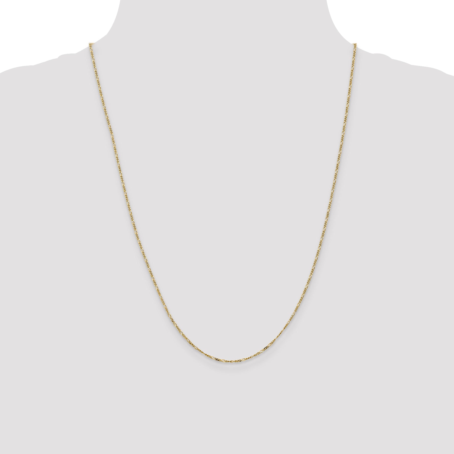 10K Yellow Gold 1.25mm Flat Figaro Pendant Chain