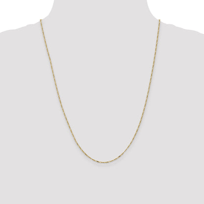 10K Yellow Gold 1.25mm Flat Figaro Pendant Chain