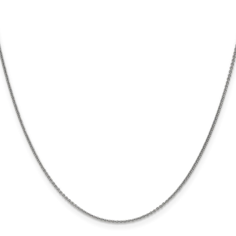 24 Inch 10K White Gold Wg 1mm Round Open Link Cable Chain Necklace