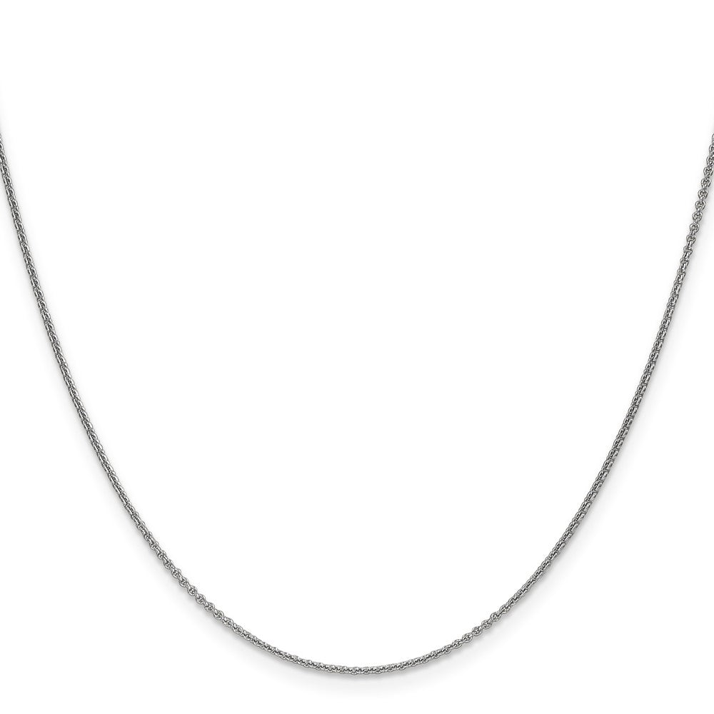 10K White Gold Wg 1mm Round Open Link Cable Chain Necklace