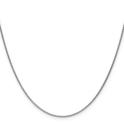 10K White Gold Wg 1mm Round Open Link Cable Chain Necklace