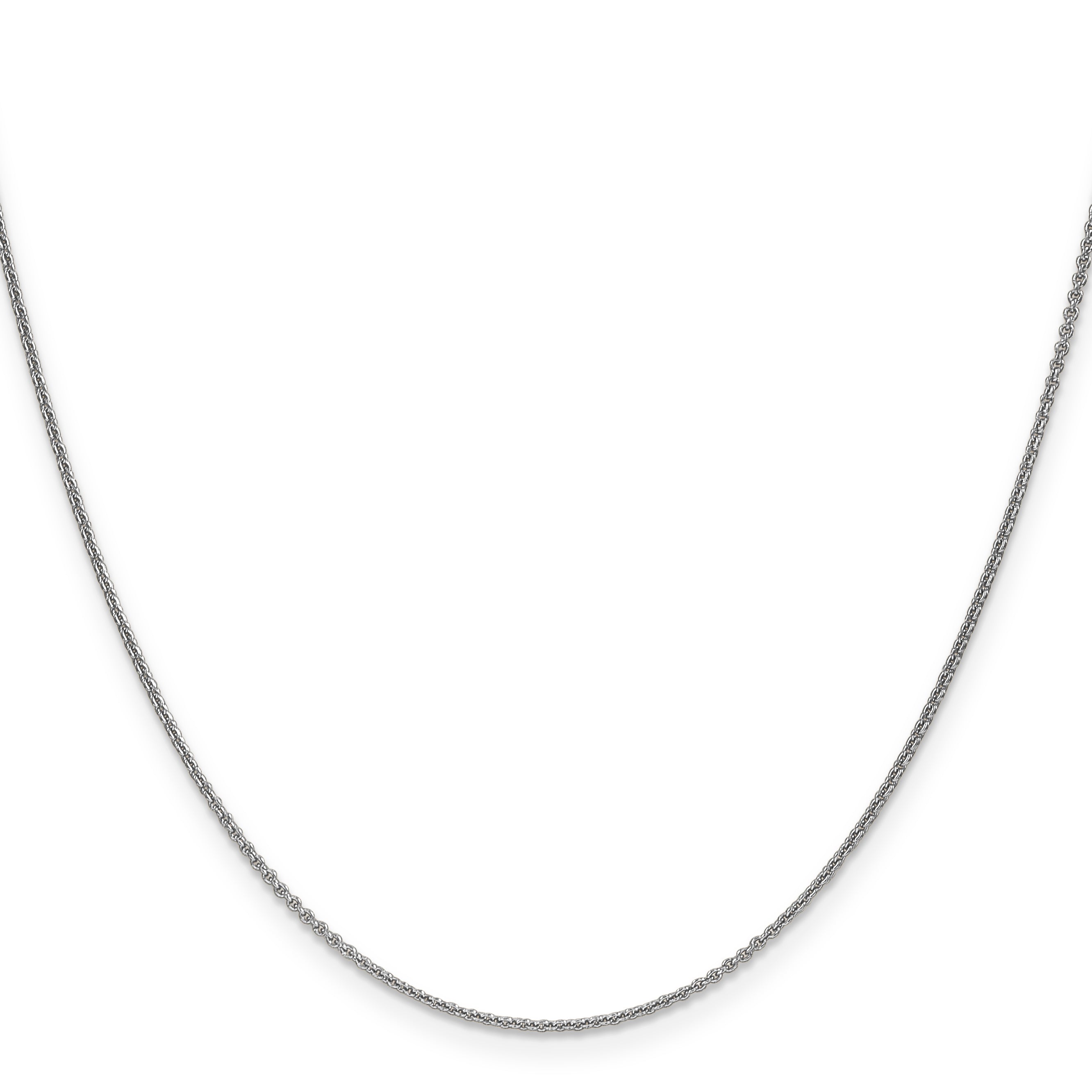 10K White Gold Wg 1mm Round Open Link Cable Chain