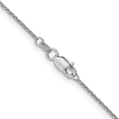 10K White Gold Wg 1mm Round Open Link Cable Chain Necklace