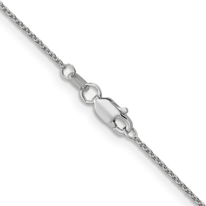 10K White Gold Wg 1mm Round Open Link Cable Chain