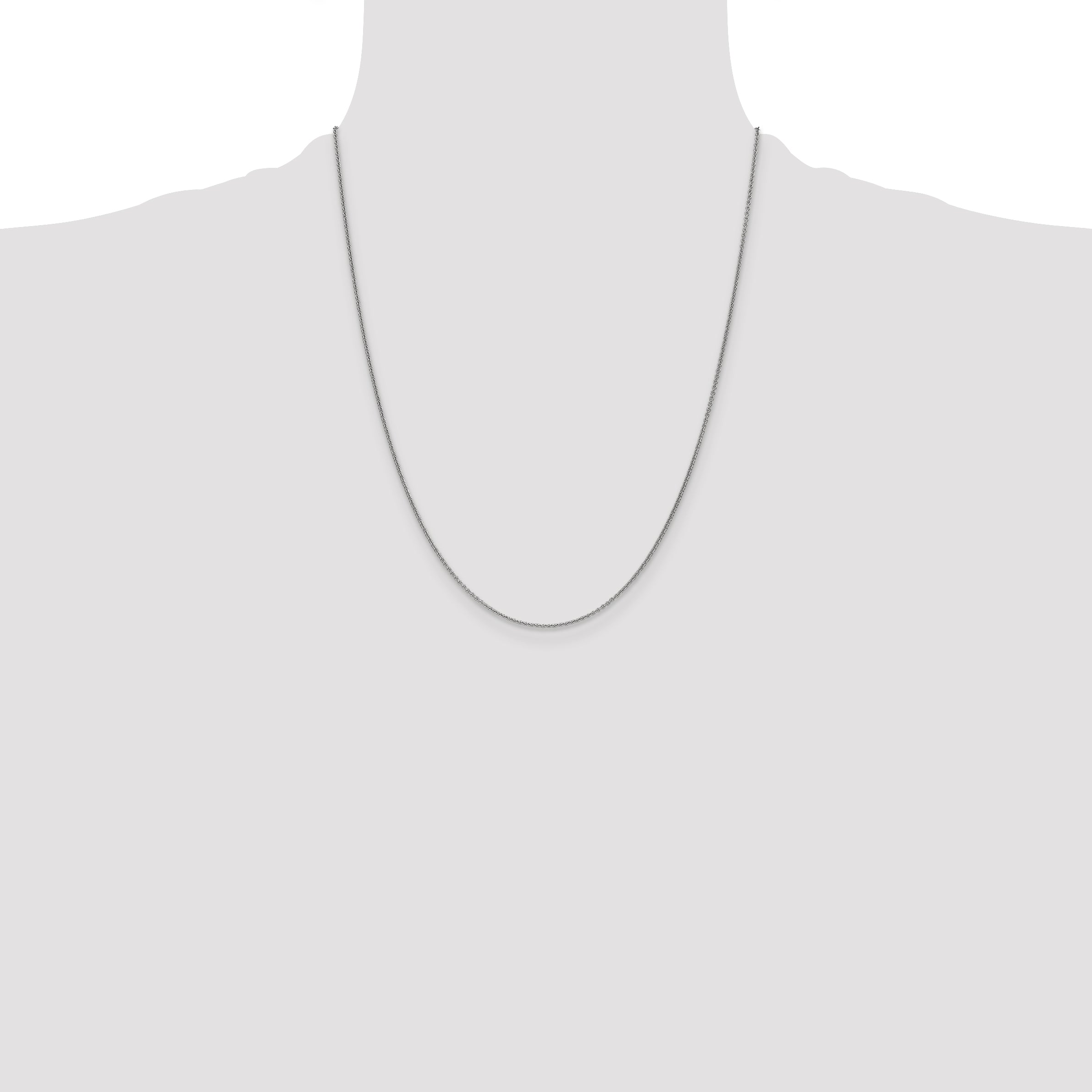 10K White Gold Wg 1mm Round Open Link Cable Chain