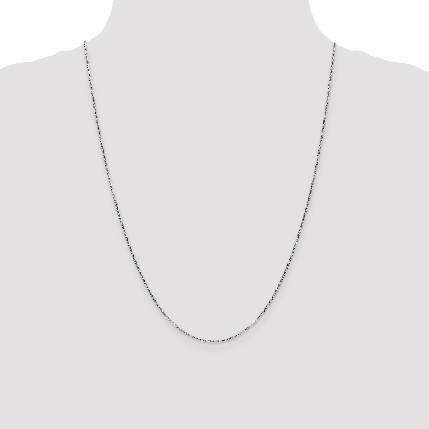 10K White Gold Wg 1mm Round Open Link Cable Chain