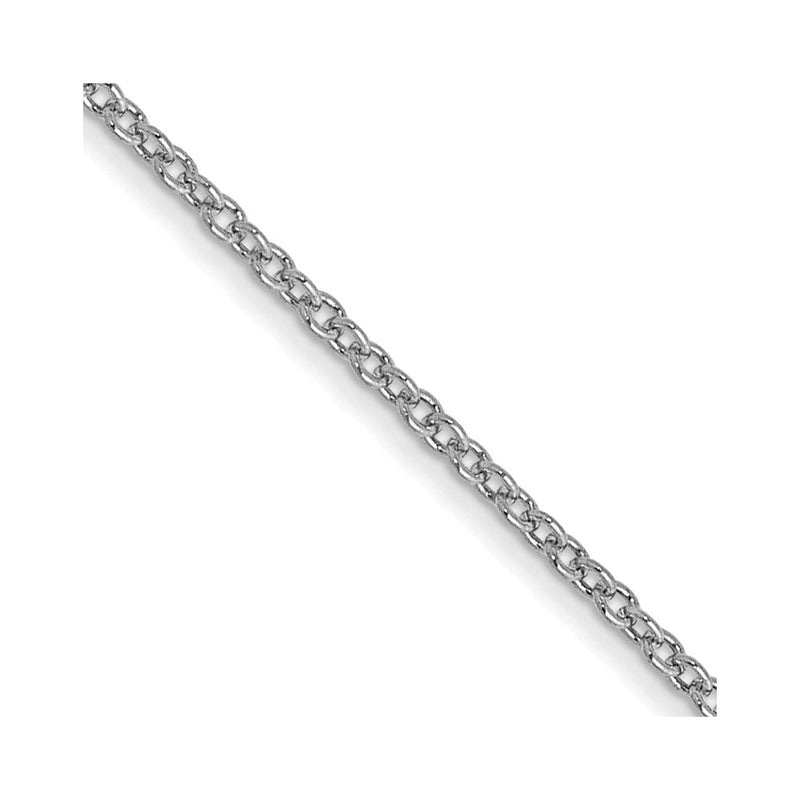 10K White Gold Wg 1mm Round Open Link Cable Chain Necklace