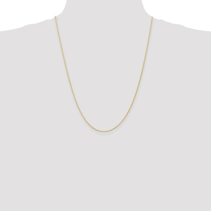 24 Inch 10K Yellow Gold 1mm Parisian Wheat Chain Necklace