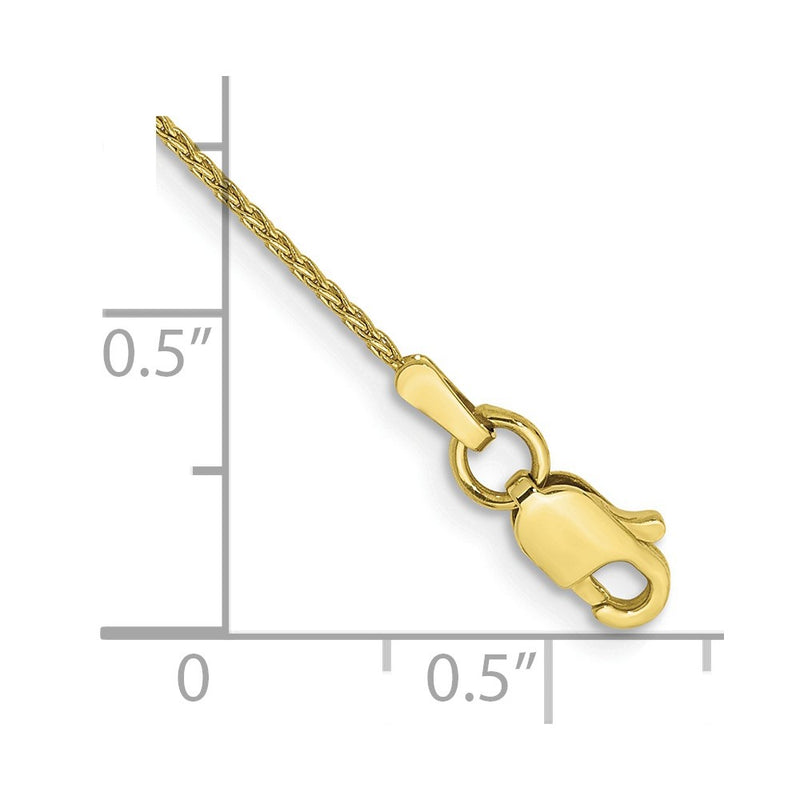 10K Yellow Gold 1mm Parisian Wheat Chain Anklet