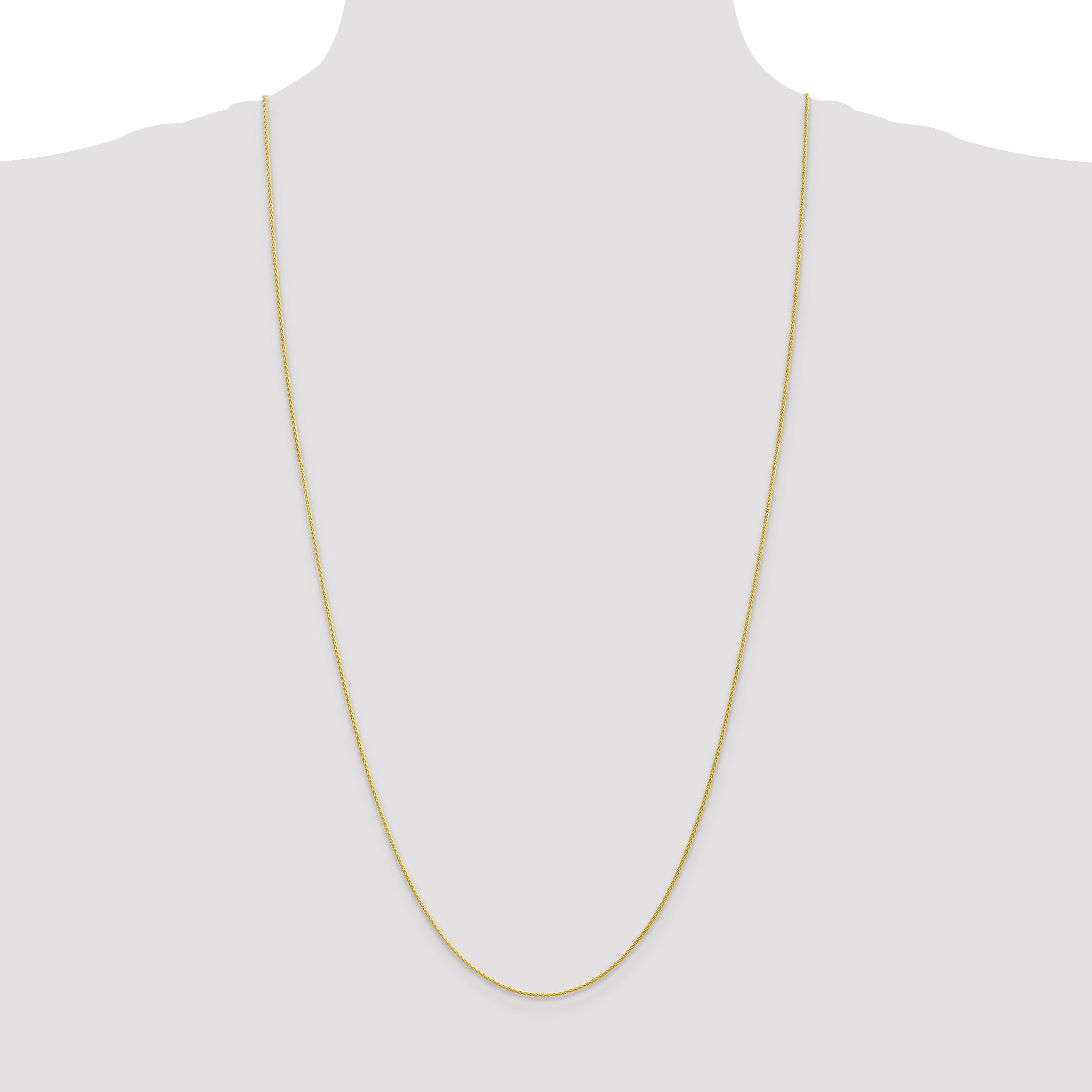 3 Inch 10K Yellow Gold 1.2mm Parisian Wheat Chain Necklace