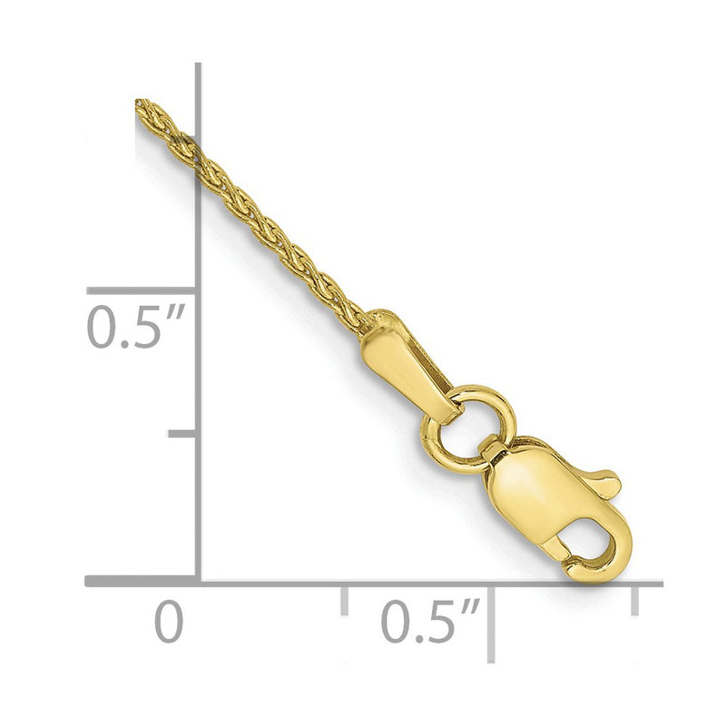 10K Yellow Gold 1.2mm Parisian Wheat Chain Bracelet