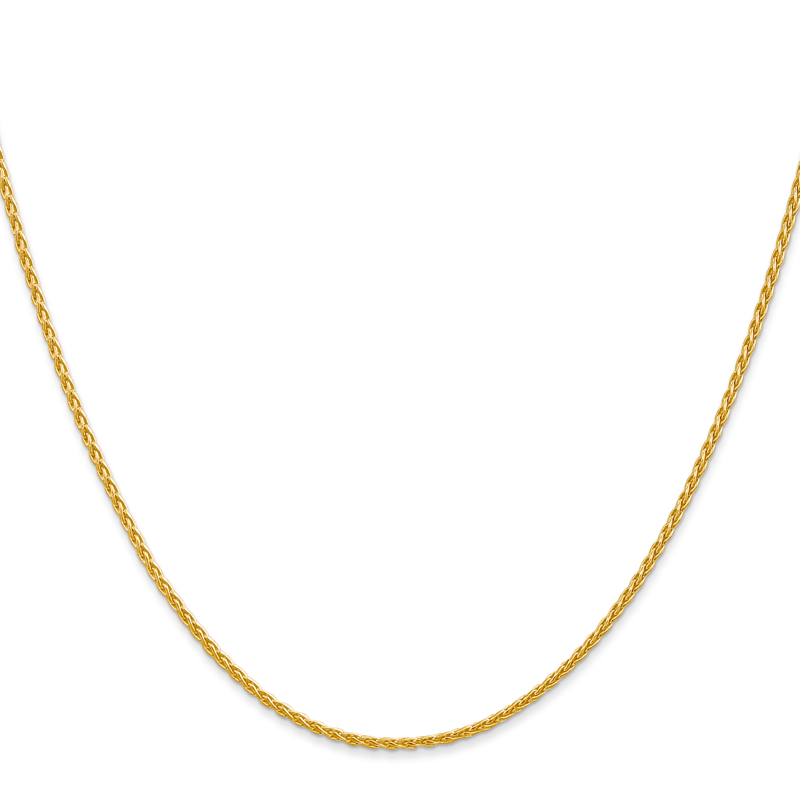 2 Inch 10K Yellow Gold 1.5mm Parisian Wheat Chain Necklace
