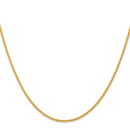 2 Inch 10K Yellow Gold 1.5mm Parisian Wheat Chain Necklace