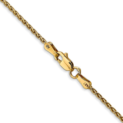 3 Inch 10K Yellow Gold 1.5mm Parisian Wheat Chain Necklace