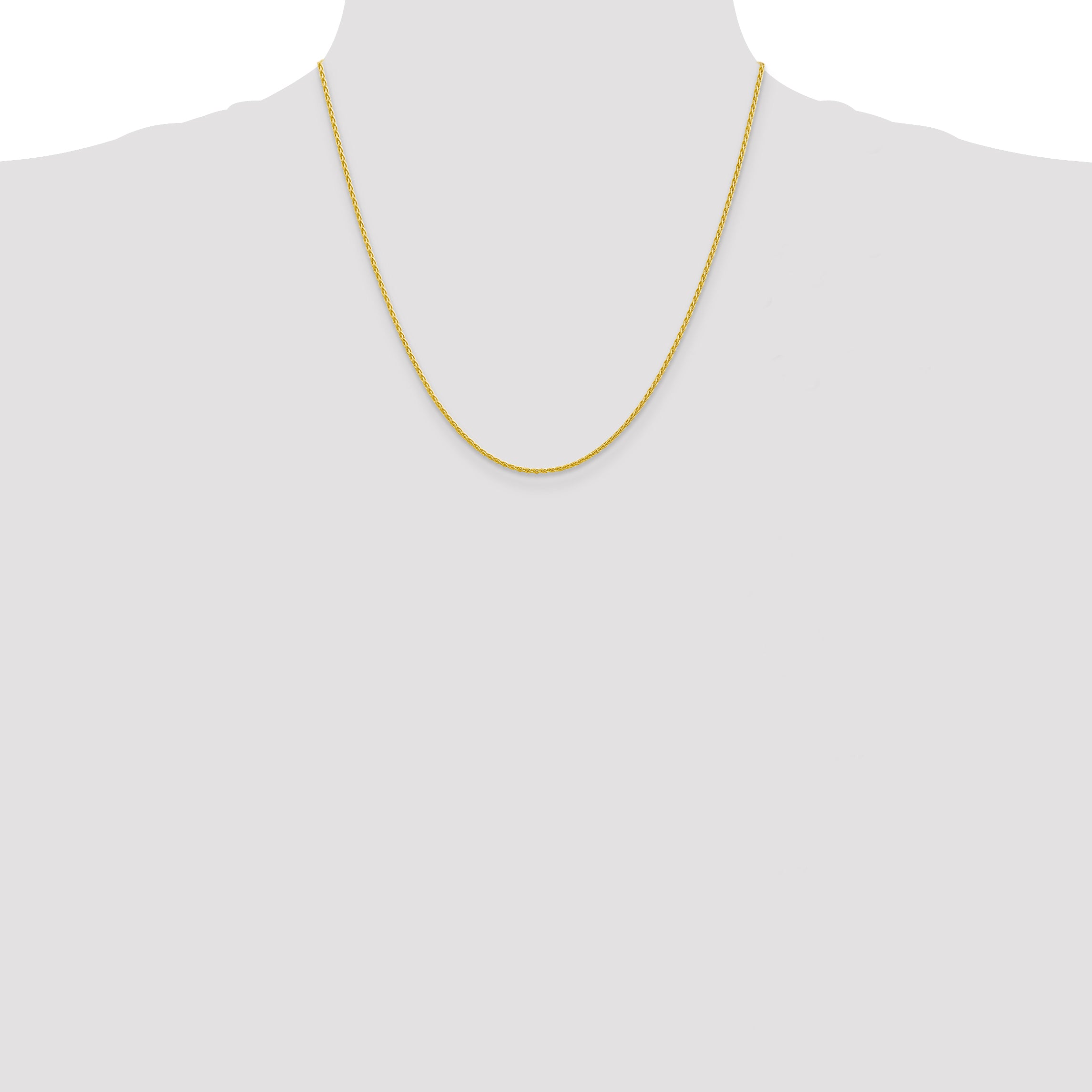2 Inch 10K Yellow Gold 1.5mm Parisian Wheat Chain Necklace