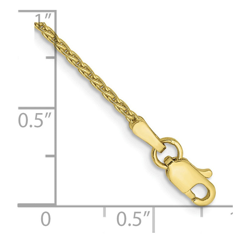 8 Inch 10K Yellow Gold 1.5mm Parisian Wheat Chain Bracelet