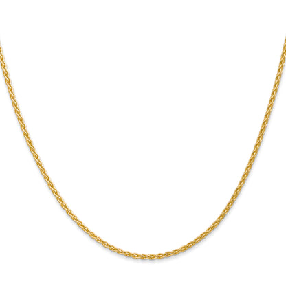 16 Inch 10K Yellow Gold 1.75mm Parisian Wheat Chain Necklace
