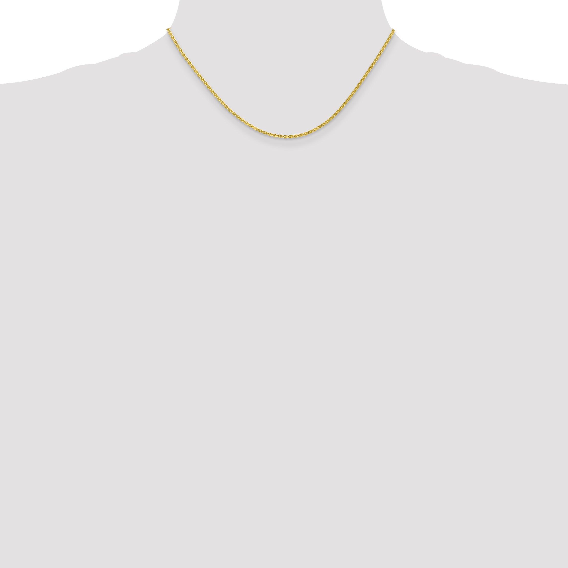 16 Inch 10K Yellow Gold 1.75mm Parisian Wheat Chain Necklace