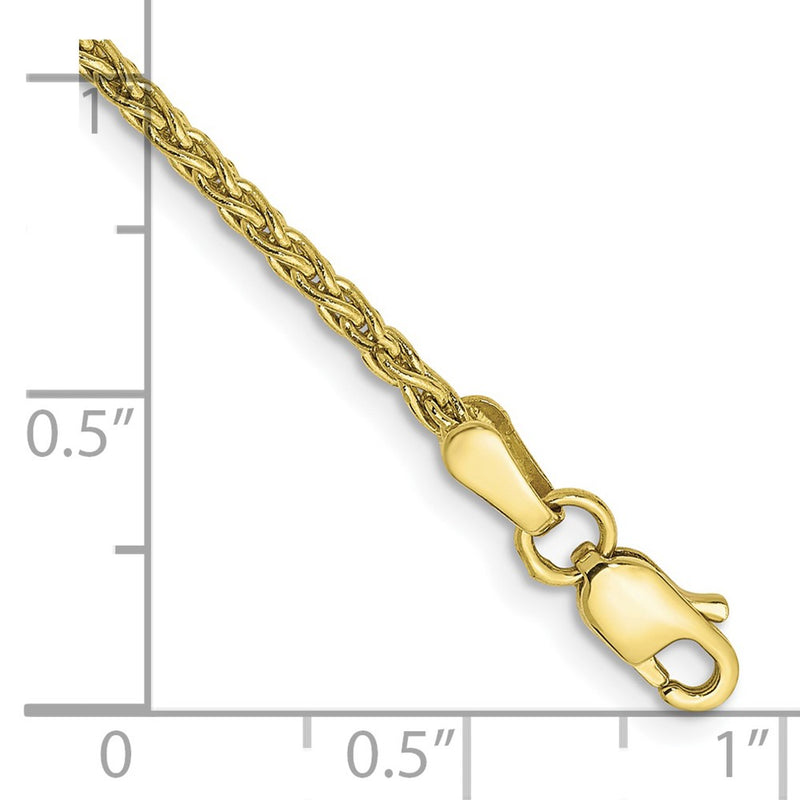 8 Inch 10K Yellow Gold 1.75mm Parisian Wheat Chain Bracelet